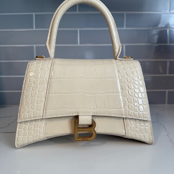 Balenciaga Hourglass Small in Cream Crocodile - Picture 1 of 3